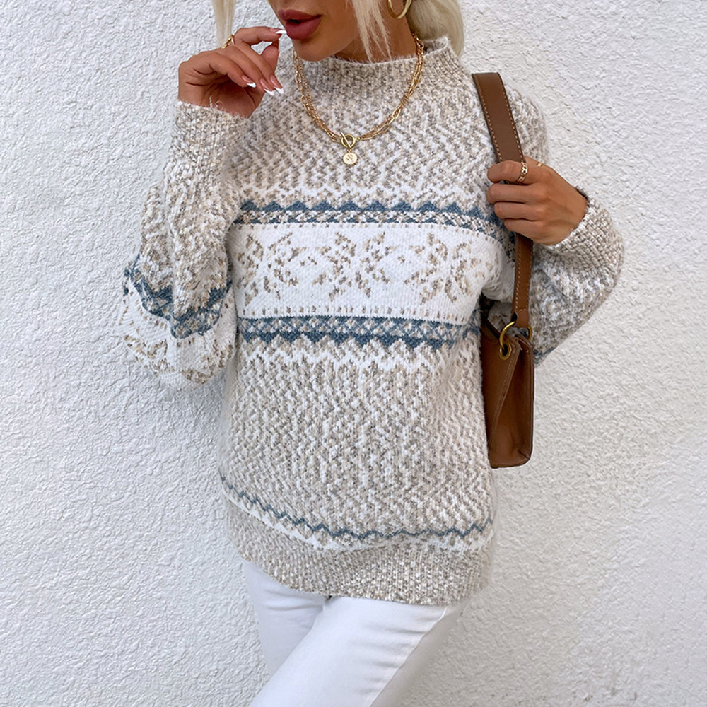 Snowflake Turtleneck Sweater