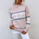 Pink Small Snowflake Turtleneck Sweater