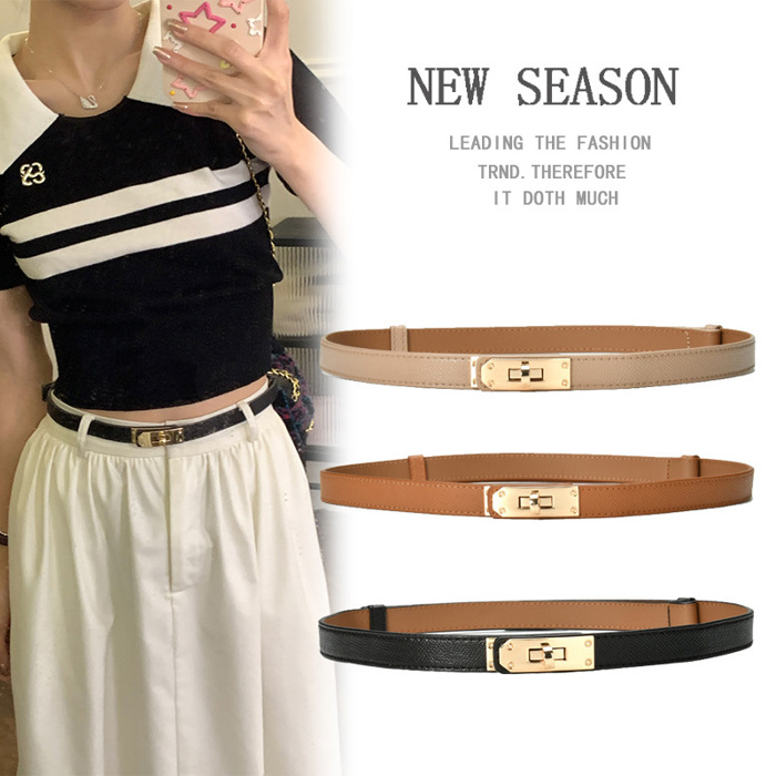 Womens Skinny Leather Belts