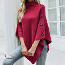 Rose Red Womens Turtleneck Poncho Sweater