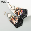 White Leopard-print Leather Earrings