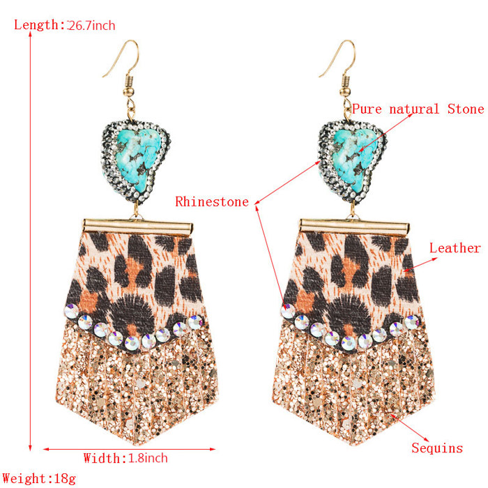 Leopard-print Leather Earrings