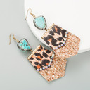  Leopard-print Leather Earrings