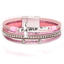 Pink Cross Leather Bracelets