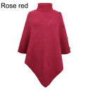 Rose Red Womens Turtleneck Poncho Sweater