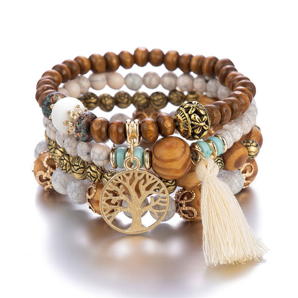 Multilayer Wooden Beaded Bracelet