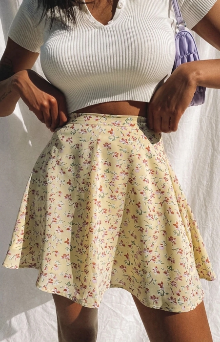  Floral Mini Skirt