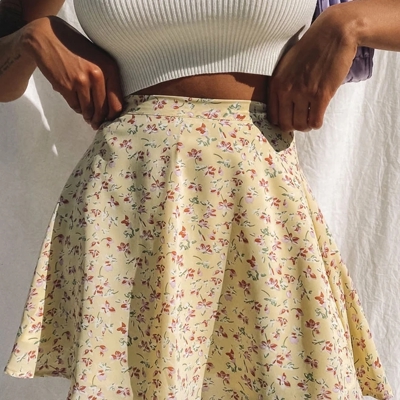  Floral Mini Skirt