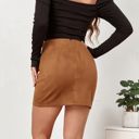  High Waisted Faux Suede Skirt