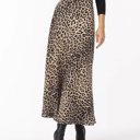 Beige Small Satin Leopard Print Maxi Dress