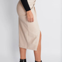  Womens Faux Leather Midi Skirt