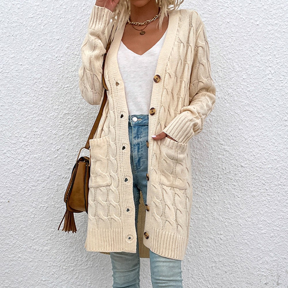 Twist Knitted Cardigan Sweater