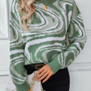  Women's Jacquard Knit Pullover Sweater