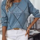  Openwork Sequin Knit Sweater