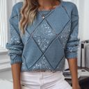  Openwork Sequin Knit Sweater