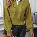  Women's Collar Knitted Pullover Sweater