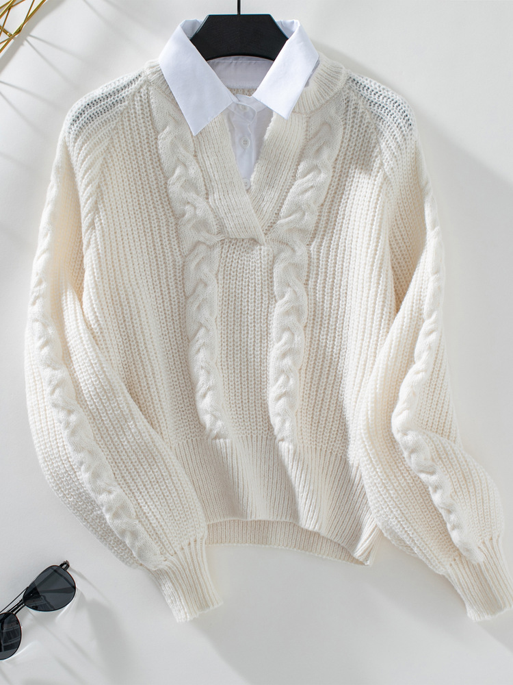 Women's Collar Knitted Pullover Sweater