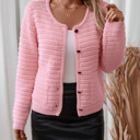  Women's Knitted Cardigan Round Neck Sweater