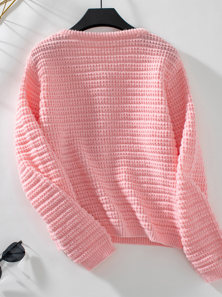 Women's Knitted Cardigan Round Neck Sweater