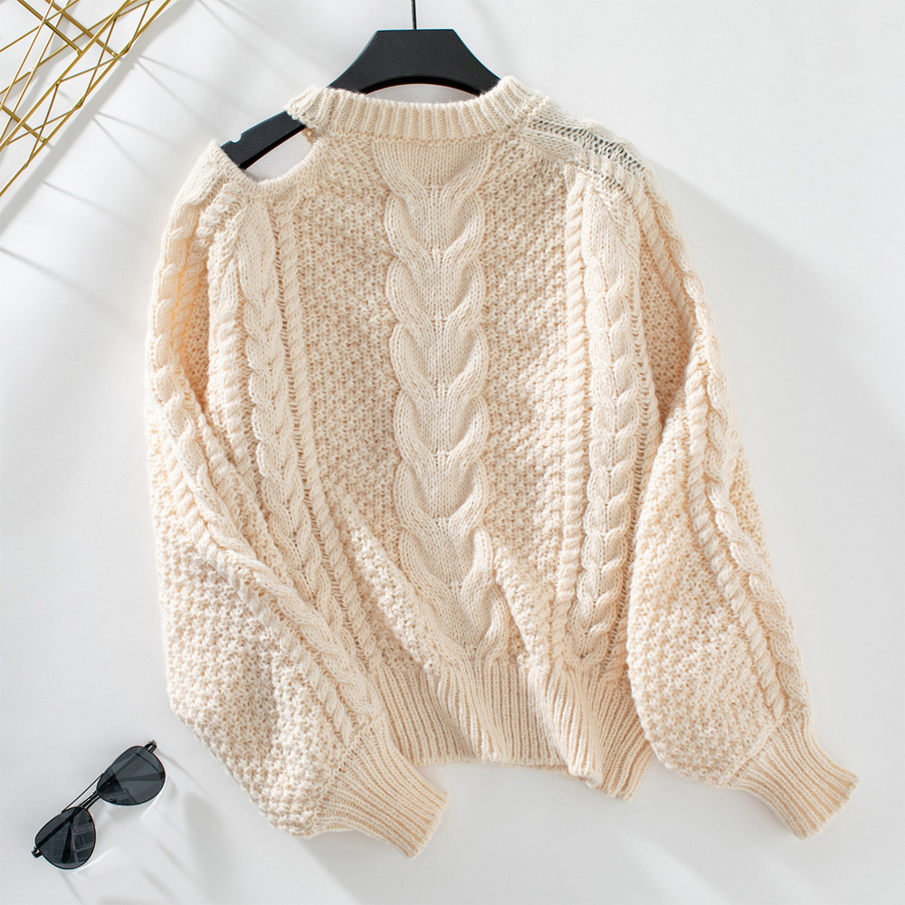 Womens Cold Shoulder Sweater