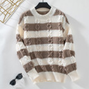  Striped Round Neck Long Sleeve Sweater