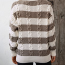  Striped Round Neck Long Sleeve Sweater