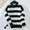  Striped Round Neck Long Sleeve Sweater