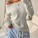  Women's Off-Shoulder Knit Sweater 