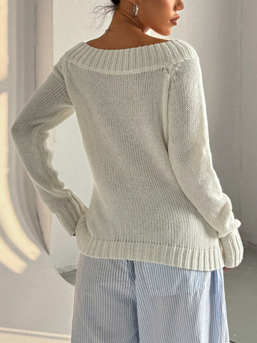 Women's Off-Shoulder Knit Sweater 
