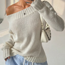  Women's Off-Shoulder Knit Sweater 