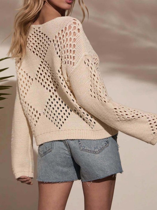 Acrylic Long Sleeve Pullover Sweater