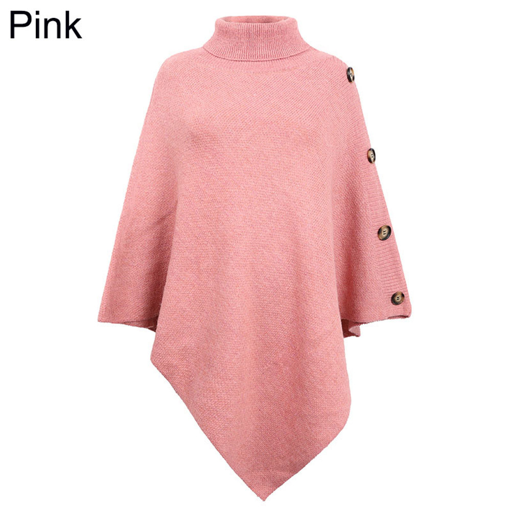 Womens Turtleneck Poncho Sweater