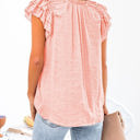 Small Pink Ruffled Sleeve Drawstring Top