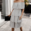 Large White Off the Shoulder Dotted Tier Dress