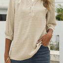 Small Apricot Half Sleeve Buttoned Dotted Top