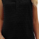 Small Black Sleeveless Buttoned Dotted Top