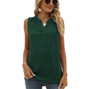 Small Green Sleeveless Buttoned Dotted Top