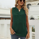 Small Green Sleeveless Buttoned Dotted Top