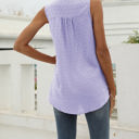 Small Light Purple Sleeveless Buttoned Dotted Top