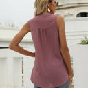 Small Mauve Pink Sleeveless Buttoned Dotted Top