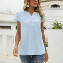 Large Blue Buttoned Dotted Top