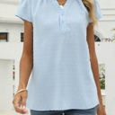 Small Blue Buttoned Dotted Top