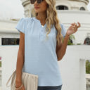 Small Blue Buttoned Dotted Top