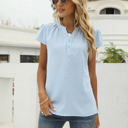 Small Blue Buttoned Dotted Top