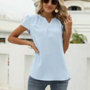 Small Blue Buttoned Dotted Top