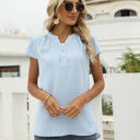 Small Blue Buttoned Dotted Top