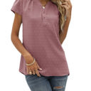 Large Dark Pink Buttoned Dotted Top