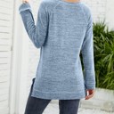 Medium Light Blue Pocket Heather Long Sleeve Top