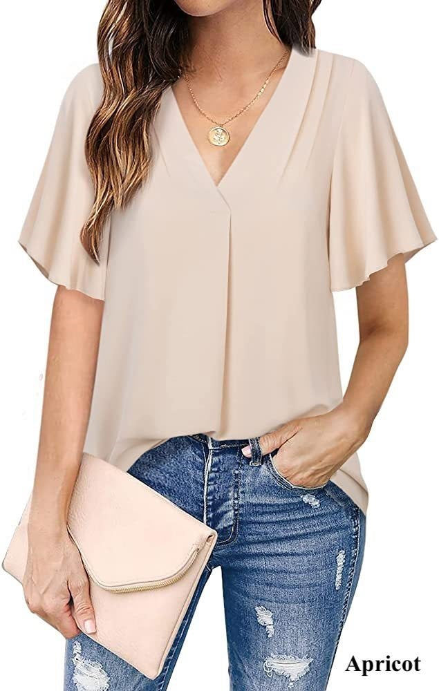 Butterfly Sleeve Pleated Top