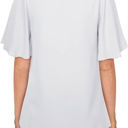 Small White Butterfly Sleeve Pleated Top